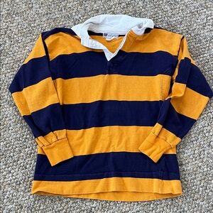 Vintage Cable Car Clothiers Rugby Shirt – Navy & Gold Stripes | Made in UK
